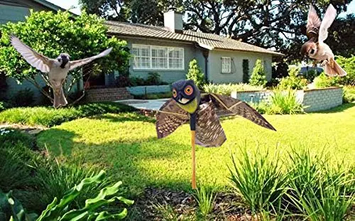 Bird control repeller Prowler Owl Decoy with Moving Wings Realistic Bird Scare-Scare Birds, Rodents, Pests, Scarecrow Bird control repeller Prowler Owl Decoy with Moving Wings Realistic Bird Scare-Scare Birds, Rodents, Pests, Scarecrow