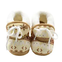 Зимние Модные сапоги мягкая подошва для Обувь для малышей Детские теплые Сапоги и ботинки для девочек сапоги с нескользящей подошвой для