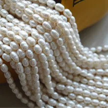 3 пряди Новые 4-6 мм натуральный пресноводный жемчуг ювелирные изделия ожерелье сделай сам свободные бусины 14"