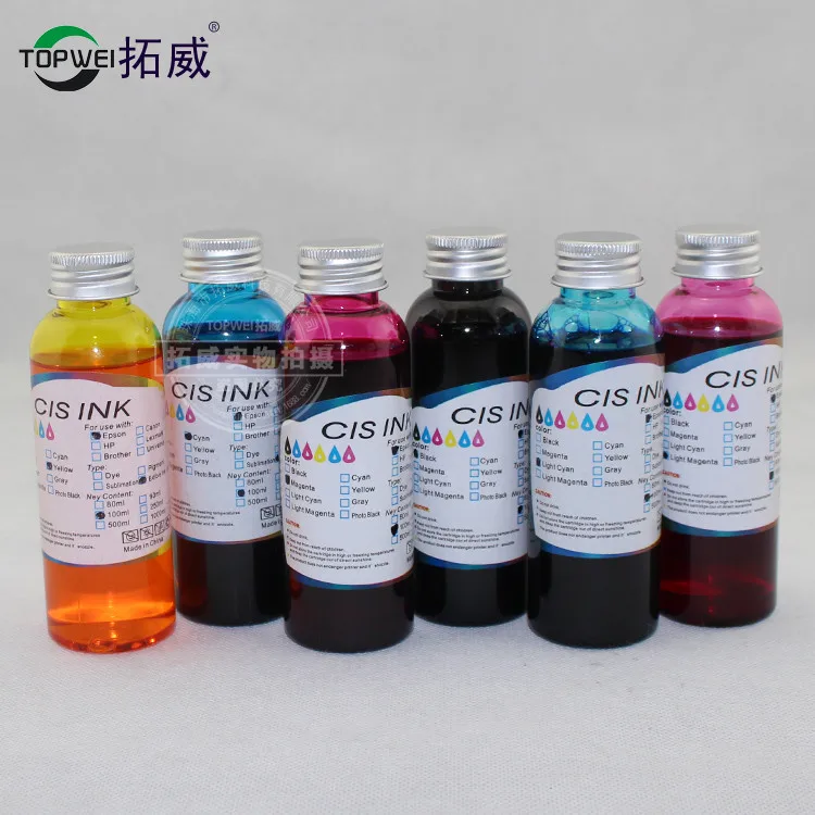 1 set 6 color 100ml universal Edible ink for Epson printer food ink for