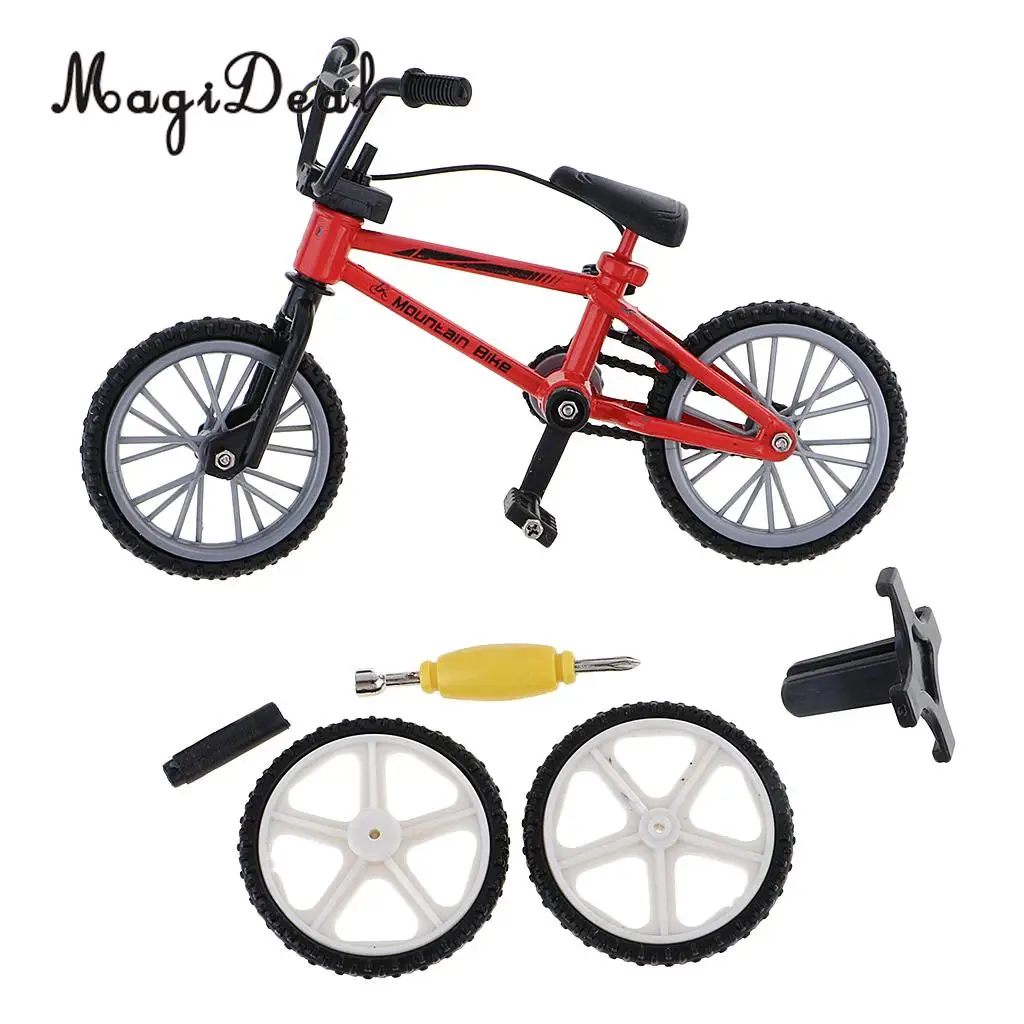MIni Alloy Finger Mountain Bike Bicycle with Spare Tires for Children Kids Novelty Christmas Gift Collection Desk Table Decor