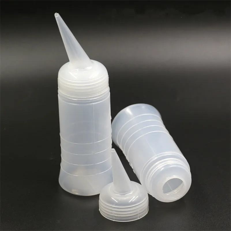 Empty Applicator Bottle With Slant Tip 2pcs 120ml Plastic Hair Cleaning