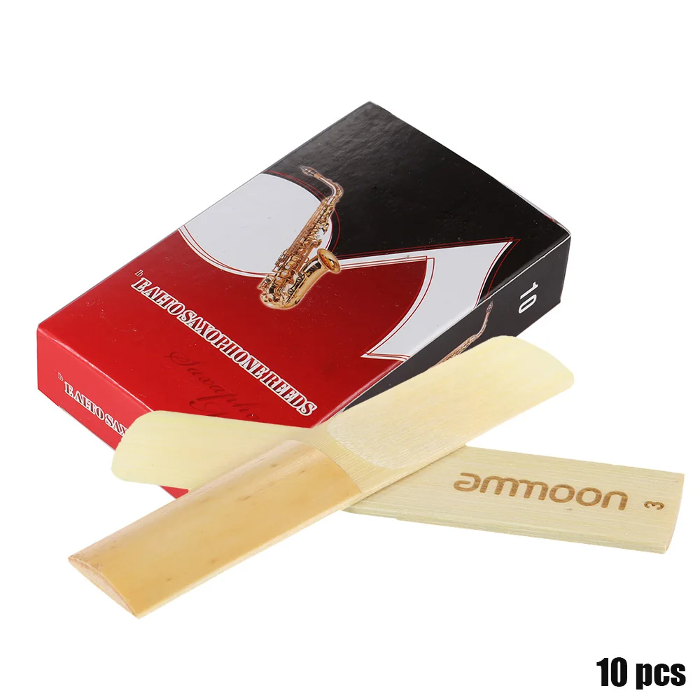 Ammoon 10 штук в упаковке Сила 2,5 бамбуковые тростники для Eb альт саксофона саксофон Запчасти для деревянных духовых инструментов и аксессуаров - Цвет: Strength 3.0