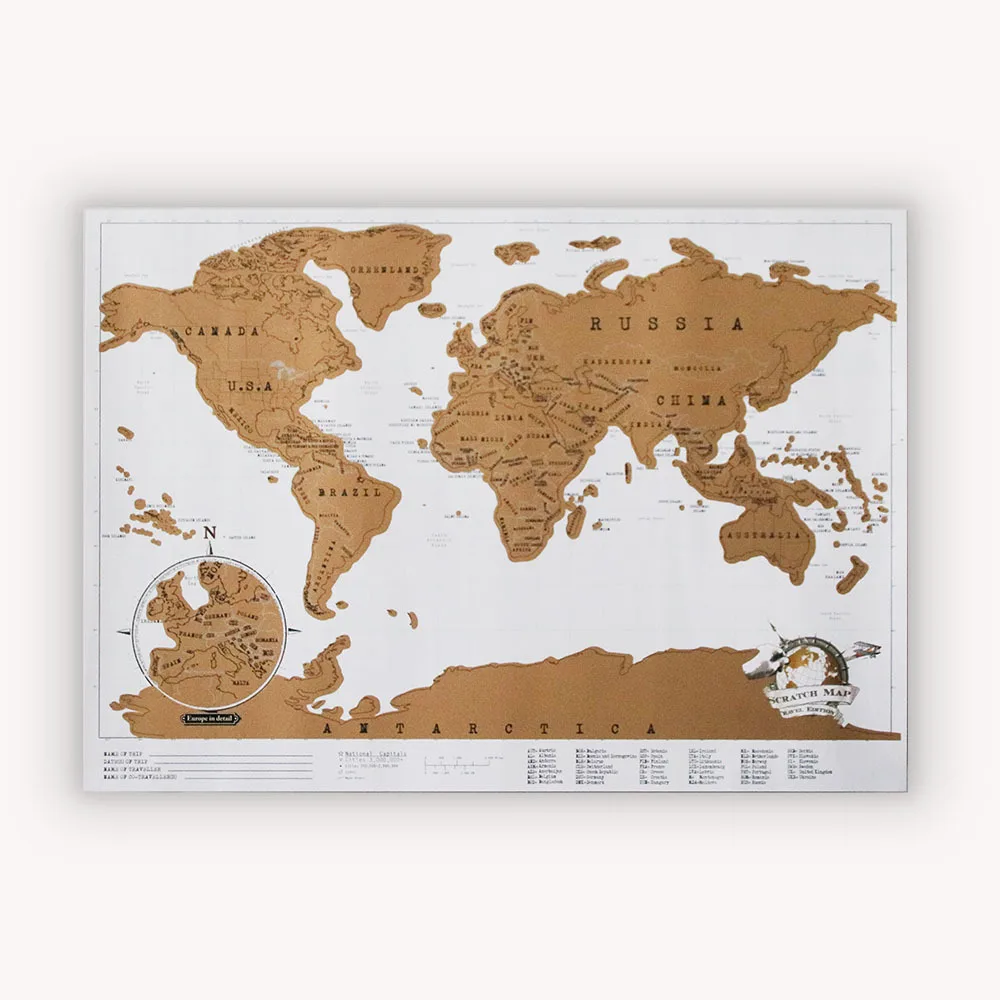 ROWBOE, Скретч Карта, украшение офиса, английская Ретро Карта, карта мира, Настенная карта, Дорожная карта, может скретч, ВИНТАЖНЫЙ ПЛАКАТ