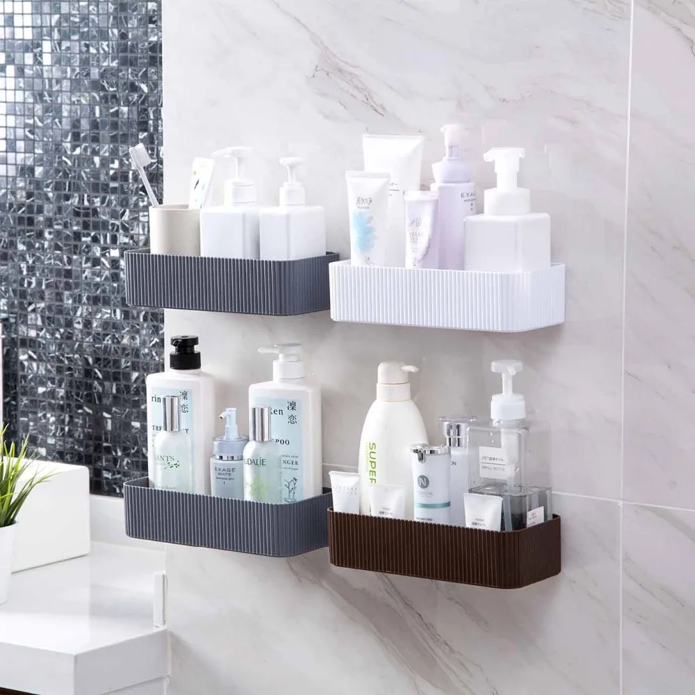 

OTHERHOUSE Bathroom Shelf Storage Drying Rack Wall Mouted Drainer Shelves Cosmetics Shampoo Holder Shower Caddy Organizer