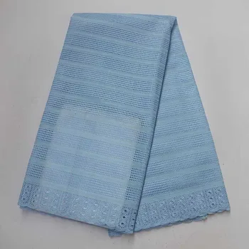 

Hot Sell African Cotton Lace Fabric 2018 Swiss Voile Lace with Stones,High Quality African Dry Lace Nigerian Guipure Lace Blue