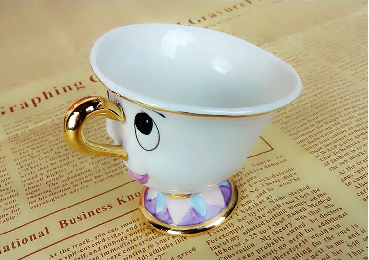 Мультфильм красота и чудовище Кружка Чайный набор чайник Mrs Potts горшок чип чашка один для друга прекрасный подарок Быстрая - Цвет: 1