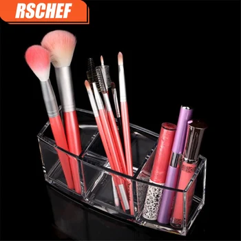 

RSCHEF 3 Slots Display Hold Transparent Acrylic Storage Box Makeup Lipstick Lip Balm Lip Gloss Cosmetics Organizer