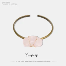 Yhpup модный винтажный медный индивидуальный простой полимерный камень женский браслет Za брендовый браслет на руку модное ювелирное изделие для женщин