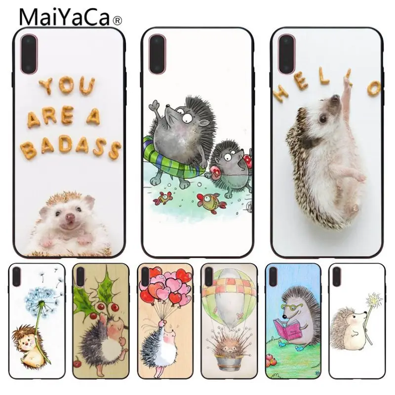 

Cute Hedgehog black cell phone cases For iphone 8 8plus Coque Funda star tpu cover For iphone 7 7plus 6 6plus 5 5s XR SE cover