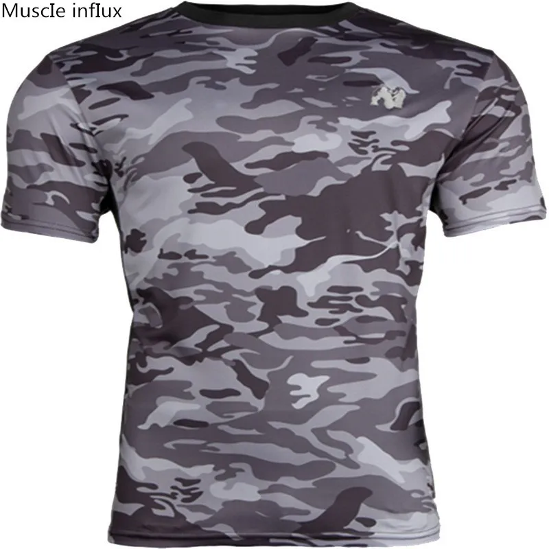 

2019 New Men Running Sport Skinny T-shirt Fitness Bodybuilding gym T-shirt shirt Male jogging Tops Sports tees clothing