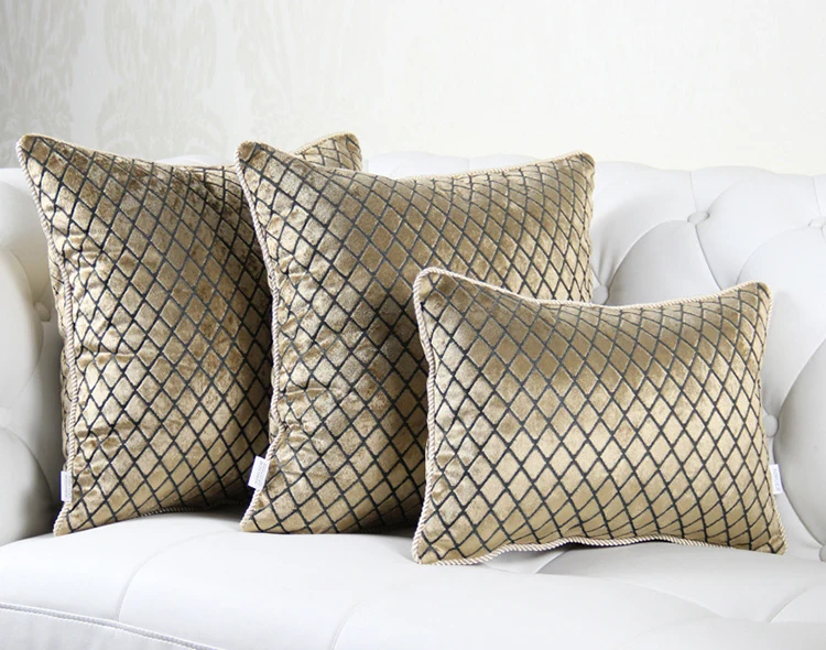 Luxury Decorative Gold Pillows Cushion Cover Jacquard Geometric Sofa Home Decorative 30x42/45x45/40x60/50x50cm