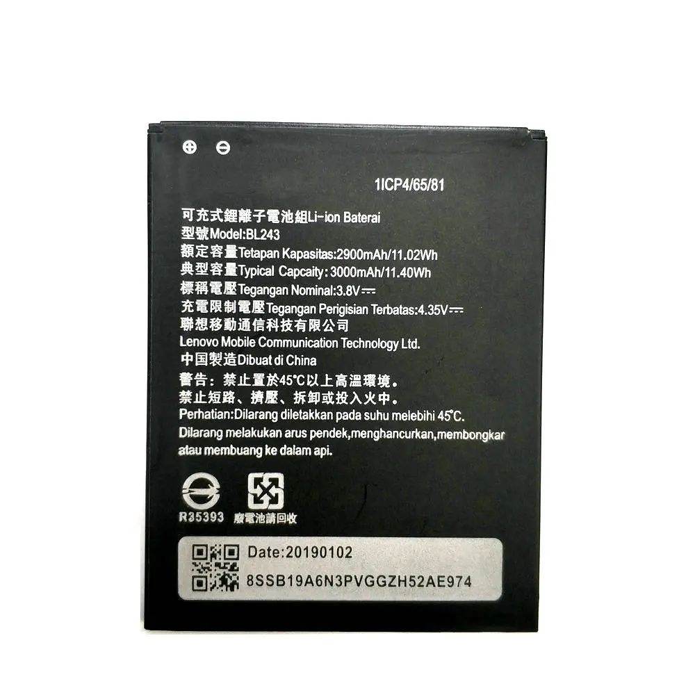 Новинка 2019 аккумулятор BL243 на 3000 мАч для Lenovo K3 Note K50 T5 A7000 A5500 A5860 A5600 A7600 сменный