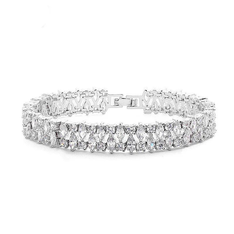 

New Arrival Silvery color Bracelet for Women AAA Zircon Crystal High Quality Bracelet Charm Gift Jewelry for girl