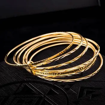 

Personality Multi Layers Thin Bangle Yellow Gold Filled Womens Bangle & Bracelet Diameter 65mm