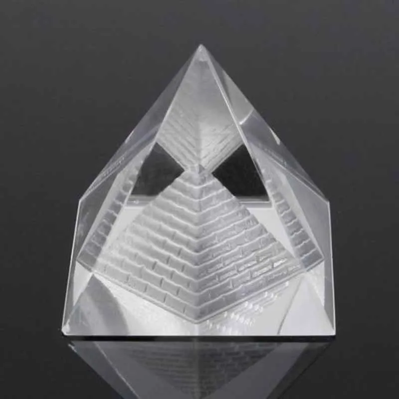1pc 40*40mm New Egyptian Clear Crystal Quartz Pyramid Home Desk Decoration Gift