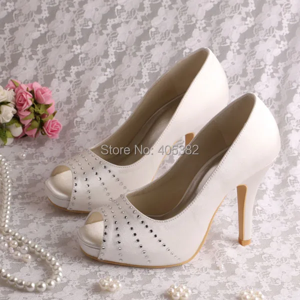 white high heel open toe shoes