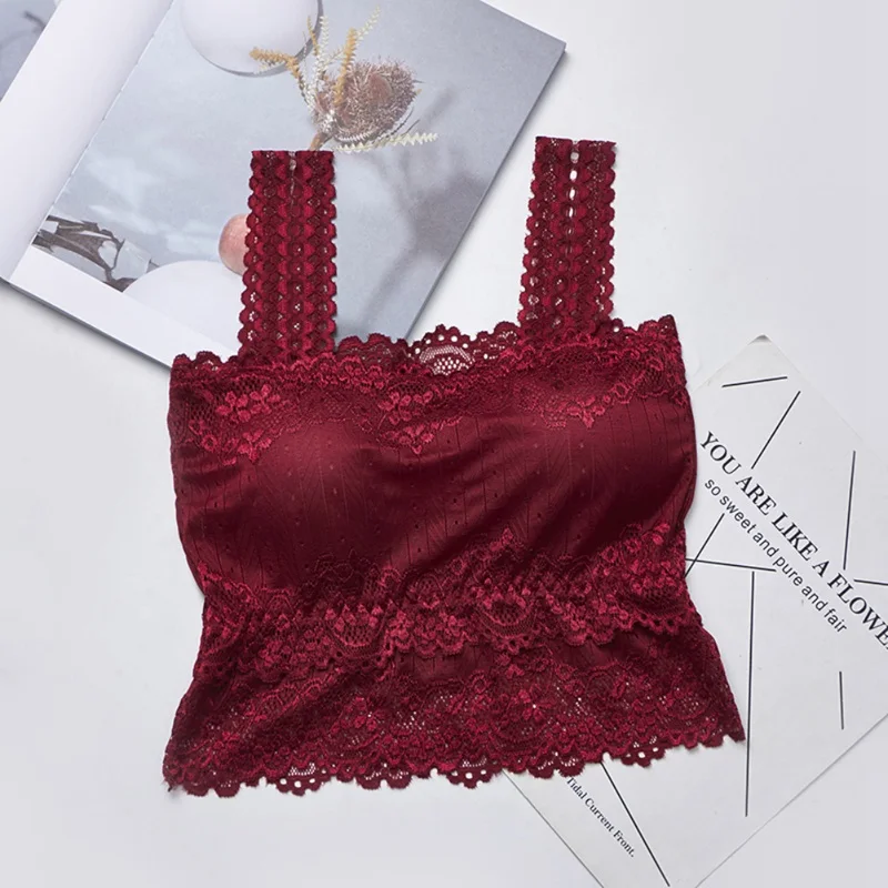 Sexy Women's Lace Bra Sexy One-Piece Casual Lace Embroidered Tube Female Top Corset Ladies Top