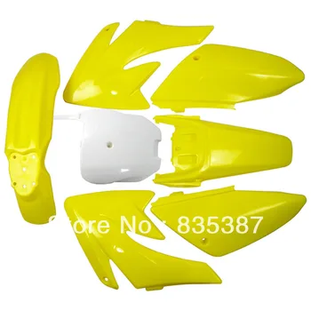 

Motorcycle Dirt Bike Body Plastic Fender For 70 CRF70 CRF 6+1 Yellow+Whi