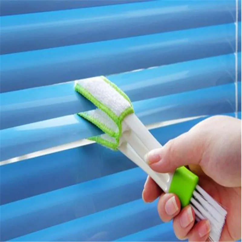 Teclado colector de polvo Herramientas de limpieza de ordenador limpiador de persianas de ventana 16,5*4 cm práctico cepillo de limpieza de ventana de doble cabeza #82330