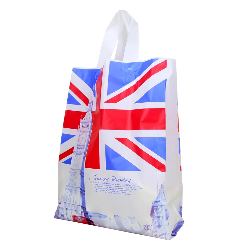 

20 X British Flag Gift Bag England Plastic Hanbag Shoes/Clothes/Gift Bags Party Deco Supply