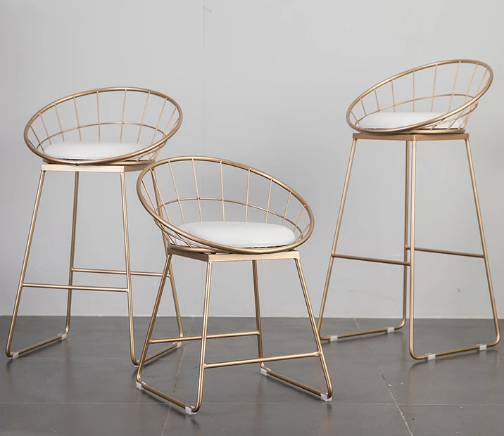 Simple Bar Stool Wrought Iron Bar Chair Gold High Stool Modern Dining Chair Iron Leisure Chair Nordic Tabouret De Bar Taburete Simple Bar Stool Wrought Iron Bar Chair Gold High Stool Modern Dining Chair Iron Leisure Chair Nordic Tabouret De Bar Taburete