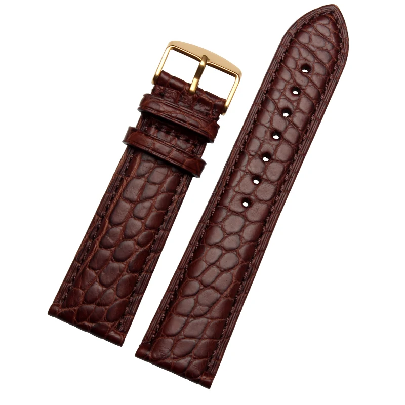 

16mm18mm19mm20mm21mm22mm New Hot high Quality Alligator Skin Circular Pattern Watchband Black/Brown Strap