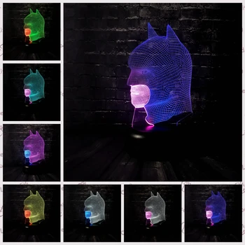

Detective Comics Marvel Hero Figures Batman 3D Lamp Mixed Color LED Illusion Multicolor Touch USB Night light Mood Gift Kid Toy