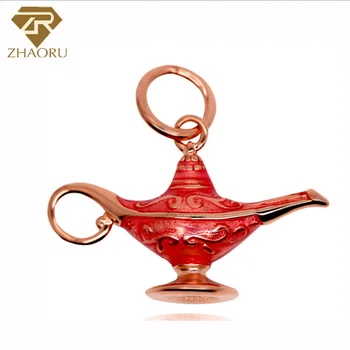 

Zhaoru 100% 925 Sterling Silver Pendant Women Trendy 925 Silver Charm Bracelet Rose Gold Fine Magic Lamp Charm
