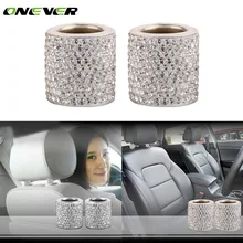 Onever 1 шт. Хрустальный подголовник для автомобильного сиденья, декорированный ошейник, талисманы с бриллиантами, аксессуары для салона автомобиля со стразами, универсальные