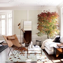 Американский стиль ручной работы из воловьей кожи швом Плед Ковер, из натуральной коровьей кожи, меха ковер для гостиной украшения офиса ковер