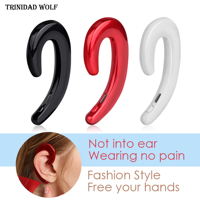 TRINIDAD WOLF Mini Ear hook Bluetooth Earbuds with Mic Sport Wireless