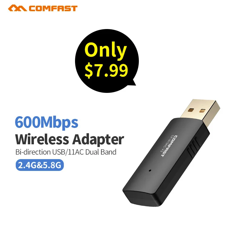 

Promotion Dual Band AC600 600M 802.11ac Wireless USB Wifi Lan dongle Adapter Antenna Network for Windows XP/Vista/7/8/8.1/10 MAc