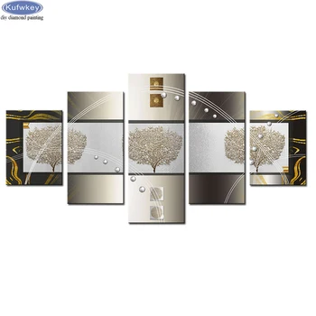 

5D diy Diamond painting Abstract tree Diamond Embroidery 5 pcs full square/round mosaic cross stitch needlework,5d puzzle art