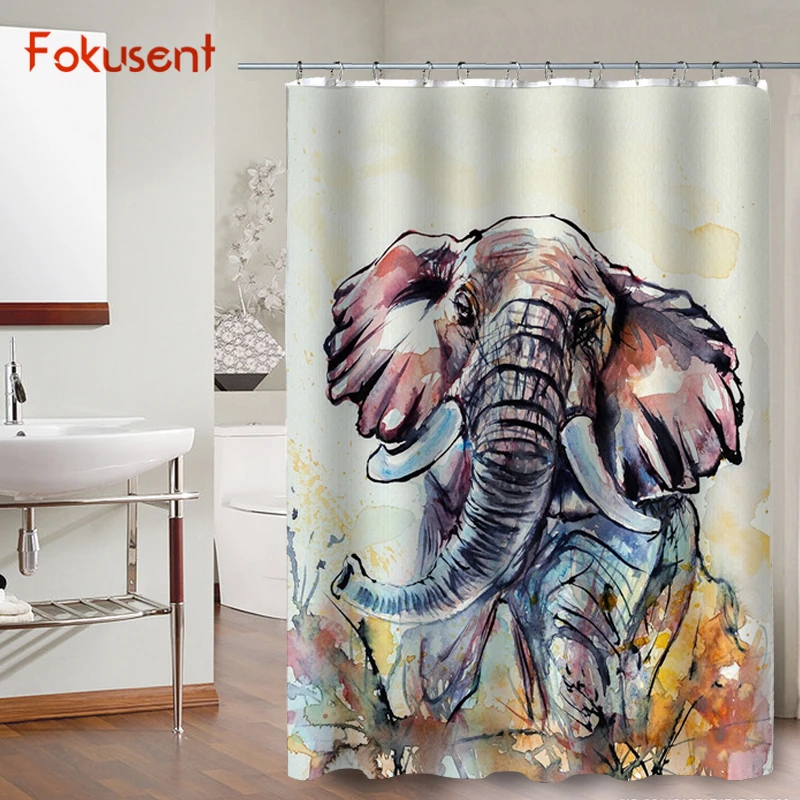12Hooks 71*71inch Ink painting Boat and bamboo Shower Curtain Bathroom Fabric