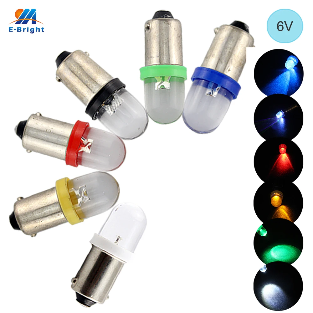 YM E Bright 6V 6 3 V DC 500PCS BA9S T4W T11 Светодиодная лампа выпуклая линза Авто Стайлинг Белый