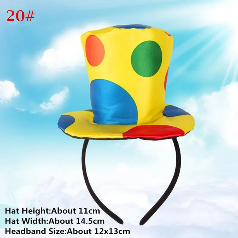 Клоун шляпа взрослых Косплей Цирк Клоун вечерние шапки наряды реквизиты карнавальные маскарадные партийные принадлежности - Цвет: T Hat