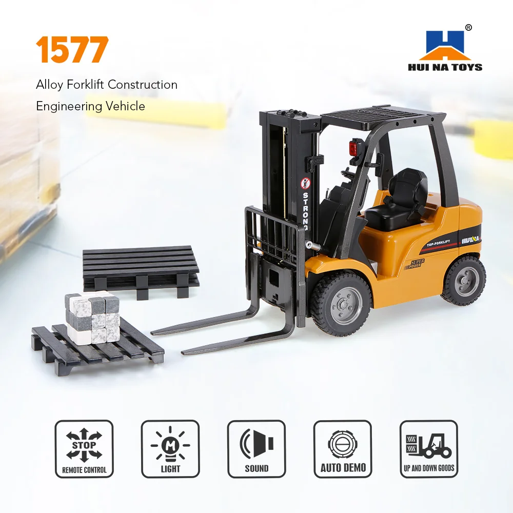 

TOYS 1577 2.4G 8CH 1/10 Alloy Forklift Construction Engineering Vehicle Toy Gift Forklift Remote Control Outdoor Toys