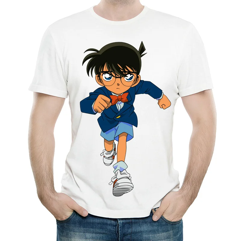 Аниме Detective Conan футболка белого цвета Мужская модная с коротким рукавом майки