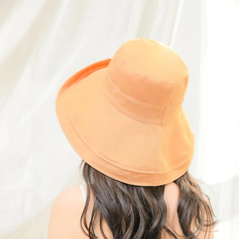 Новая весенне-летняя однотонная шляпа-ведро Двусторонняя одежда свободная универсальная клетчатая шляпа женская большая Солнцезащитная Рыбацкая шляпа