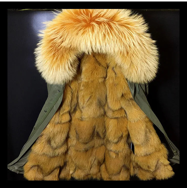 Шуба из натурального Лисьего меха,, женская зимняя теплая куртка с натуральным большим воротником из меха енота, пальто с капюшоном, парка с натуральным мехом, парка с подкладкой из лисьего меха
