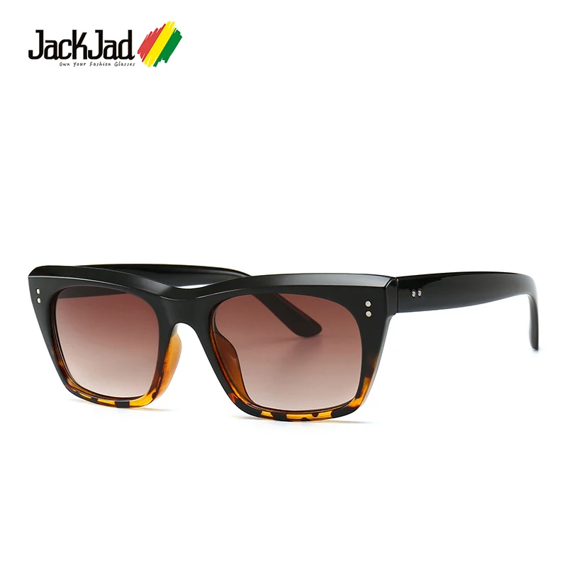 

JackJad 2019 Fashion Square Style Two Dots Rivets UV400 Sunglasses Gradient Vintage Brand Design Sun Glasses Oculos De Sol 40060