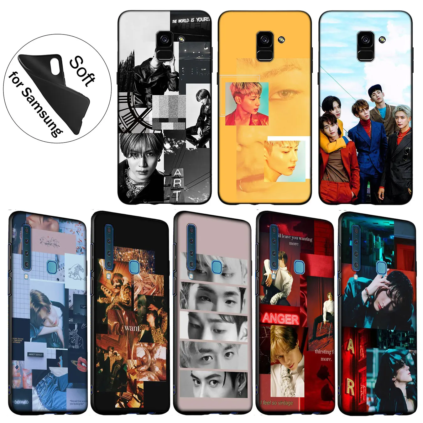 IYICAO SHINee KPOP Boy group Мягкий силиконовый чехол для Samsung Galaxy A6 A9 A8 A7 2018 A3 A5 2016 2017 Note 9 8 10 Plus