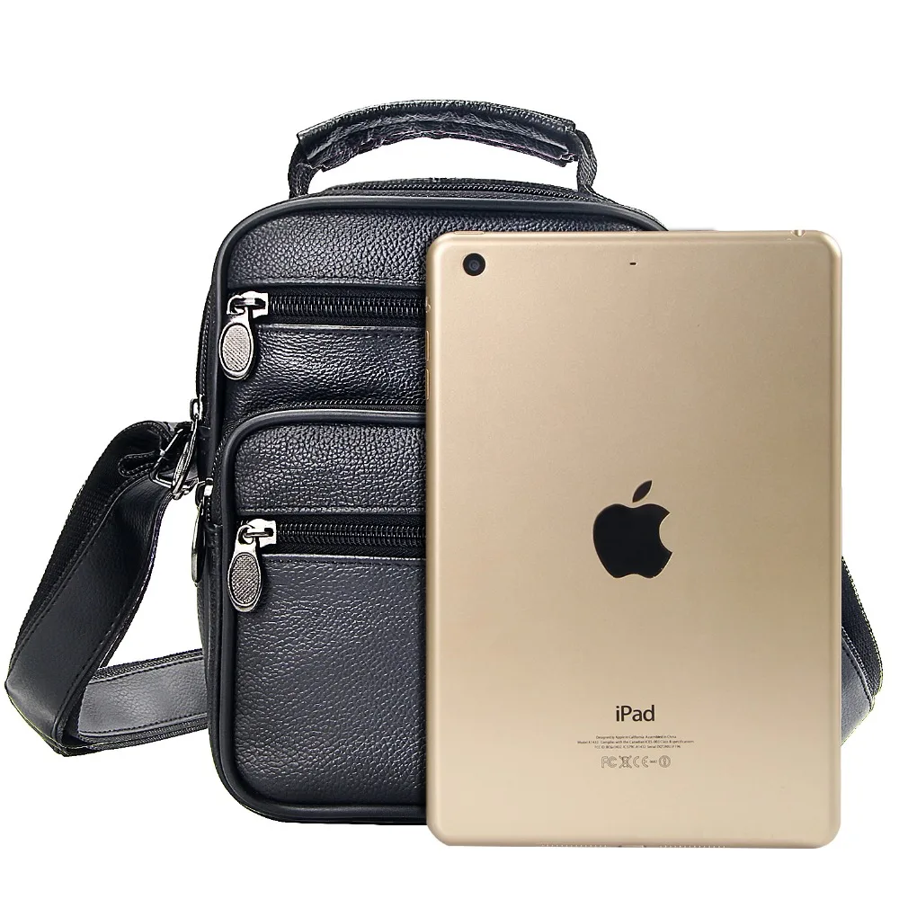  Mens Leather Small Messenger Bag Satchels Multifunctional Crossbody Shoulder Bag for Travel Casual  - 32907626082