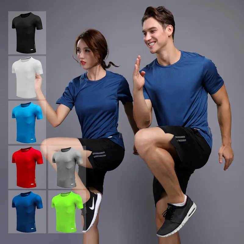Мужские и женские футболки для бега, спортивные шорты+ короткие рукава, дышащие тренировочные костюмы для бега, бадминтона, тенниса, гольфа