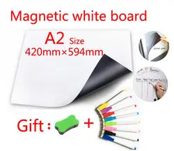 A2 размер Магнитная Доска сообщения памятная презентационная доска стикер для холодильника мягкая сухая стираемая белая доска 420 мм X 594 мм