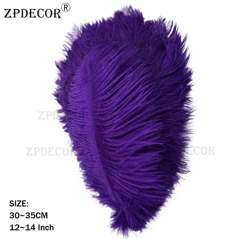 30-35 см страусиные перья для рукоделия, свадебные принадлежности, карнавальные украшения для танцоров - Цвет: Фиолетовый