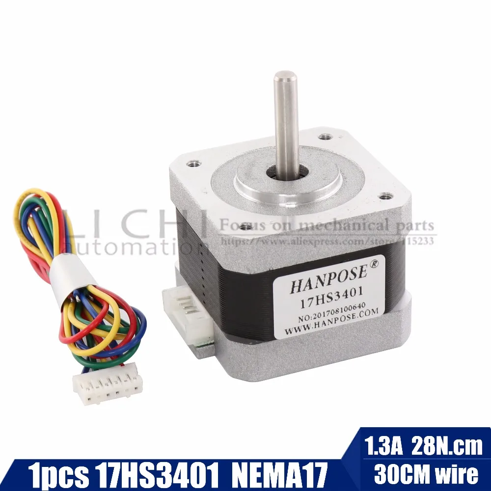 Бесплатная доставка 1 шт. 4 проводной шаговый двигатель 17HS3401 Nema 17 42BYGH 1.3A CE ROSH ISO CNC
