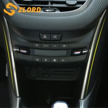 

Zlord Car Central Control Air Condition Side Decoration Bright Strips Fit for Peugeot 2008 2014 - 2019 Car Accessories