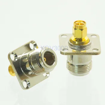 

1pce Adapter N female jack to SMA male plug Flange 18.4mm straight RF COAXIAL For WIFI antenna